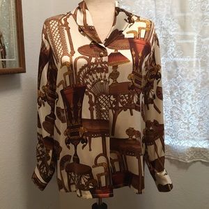 Vintage 100%silk long sleeved blouse